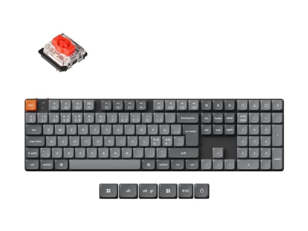 Keychron K5 MAX - Tastatur - QMK , custom, mechanical, ISO layout collection - 100% - bakgrunnsbelyst - trådløs - 2.4 GHz, Bluetooth 5.1, USB-C - Q...