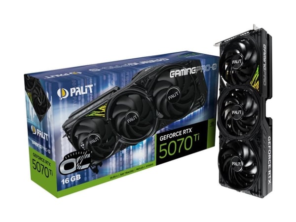 Palit GamingPro-S OC - Grafikkort - GeForce RTX 5070 Ti - 16 GB GDDR7 - PCI Express 5.0 - 3 x DisplayPort, HDMI