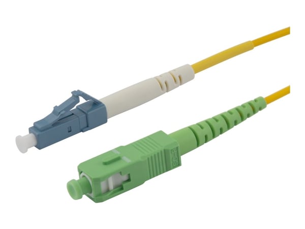 DELTACO - Koblingskabel - LC/UPC (hann) til SC/APC (hann) - 1 m - 1 m - fiberoptisk - simpleks - OS2 - halogenfri, toretnings - gul