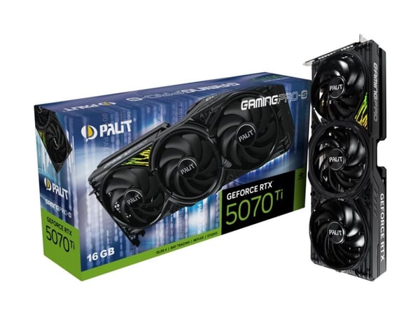 Palit GeForce RTX 5070 Ti GamingPro-S, GeForce RTX 5070 Ti, 16 GB, GDDR7, 256 bit, 7680 x 4320 piksler, PCI Express 5.0