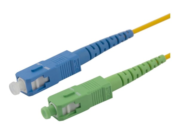 DELTACO - Koblingskabel - SC/UPC (hann) til SC/APC (hann) - 2 m - 2 m - fiberoptisk - simpleks - OS2 - halogenfri, toretnings - gul
