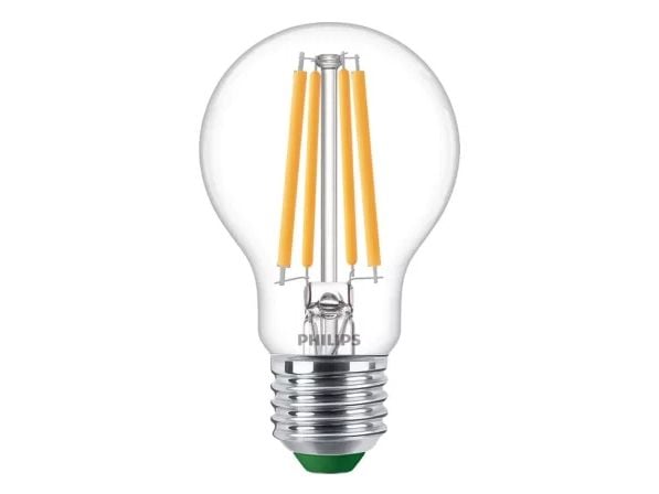 Philips - LED - form: A60 - klar finish - E27 - 4 W (ekvivalent 60 W) - varmt hvitt lys - 2700 K - blank (en pakke 3)