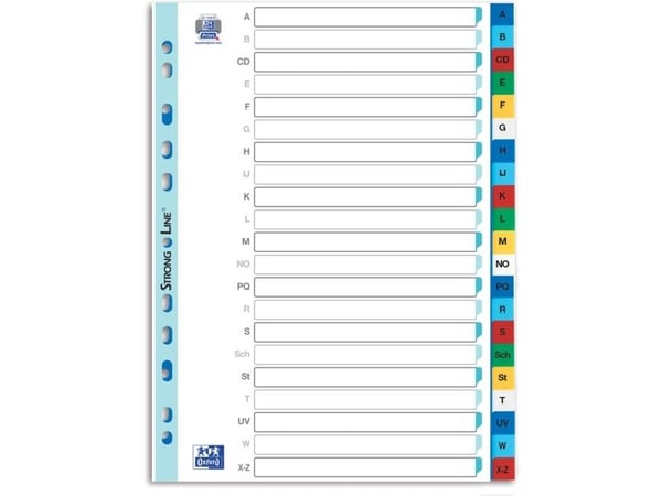 OXFORD mappeindeks fullformat A-Z farget 21-delt - 1 sett