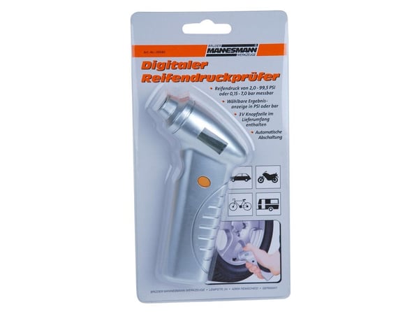 BRÜDER MANNESMANN M00540, Digital tryckmätare, 0,15 - 7 Bar, Bär, Silver, LCD, 3 V