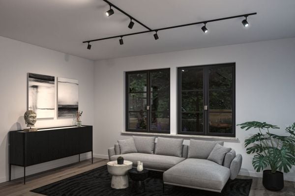 Paulmann Luxe, Spotlight på skinne, GU10, 1 ampuller, LED, 6500 K, Sort