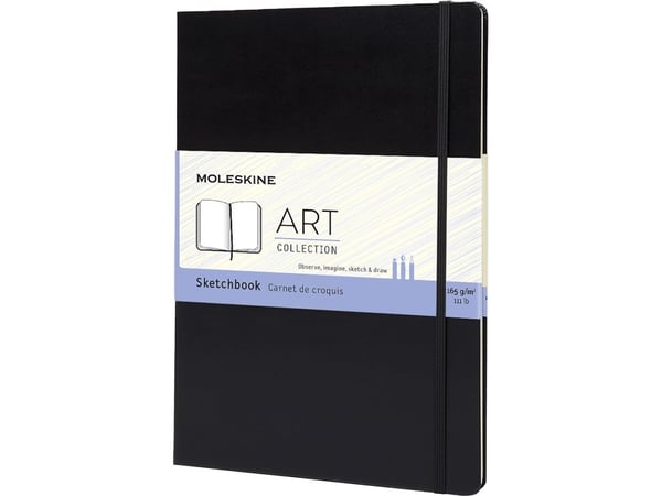 Moleskine ARTQP054, Yksivärinen, musta, 88 arkkia, 165 g/m², Kovakantinen, Universaali