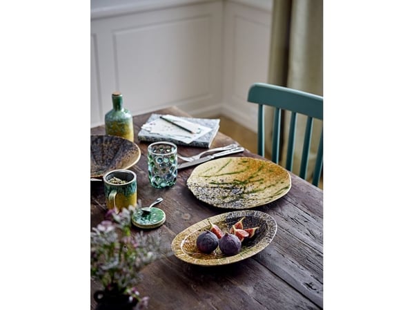 Bloomingville CREATIVE COLLECTION Yuma kopp m/ lokk & tesil, flerfarget, steingods