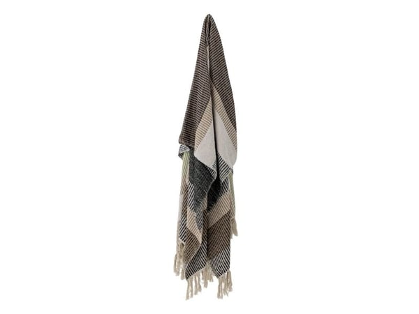 CREATIVE COLLECTION Isnel Plaid, Brun, Genanvendt Bomuld