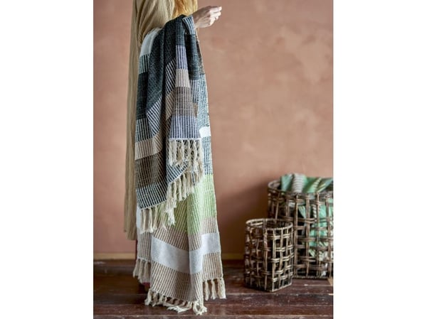 CREATIVE COLLECTION Isnel Plaid, Brun, Genanvendt Bomuld