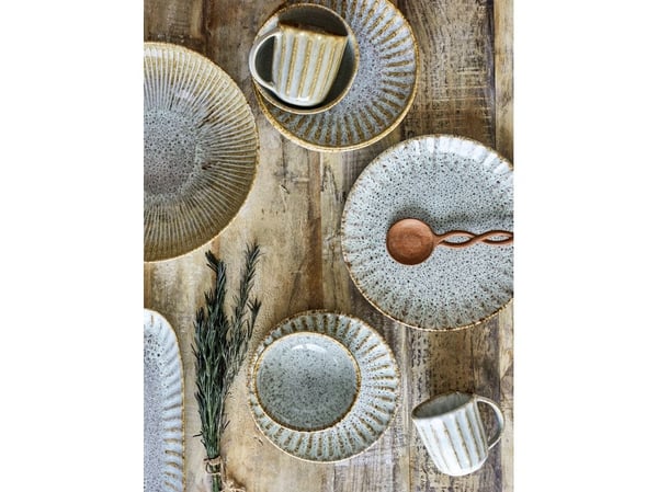 CREATIVE COLLECTION Fleur krus, natur, steingods