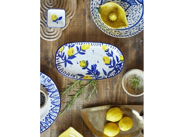 Bloomingville CREATIVE COLLECTION Maxima serveringsfat, blå, steingods