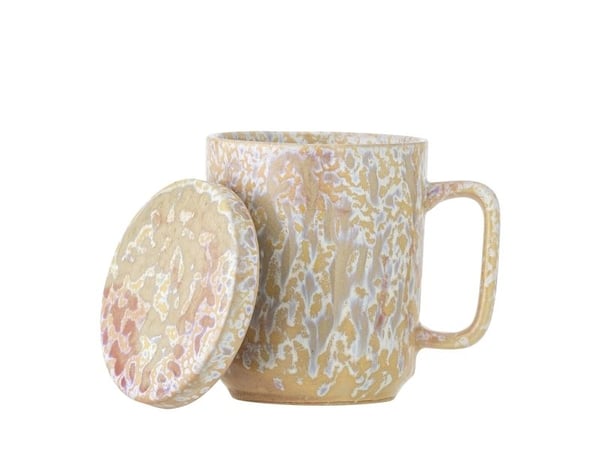 Bloomingville CREATIVE COLLECTION Yuma krus m/lokk og tesil, multifarget, steingods