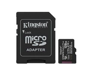 Kingston Canvas Select Plus - Flashminnekort (microSDXC til SD-adapter inkludert) - 128 GB - A1 / Video Class V10 / UHS-I U1 / Class10 - microSDXC ...