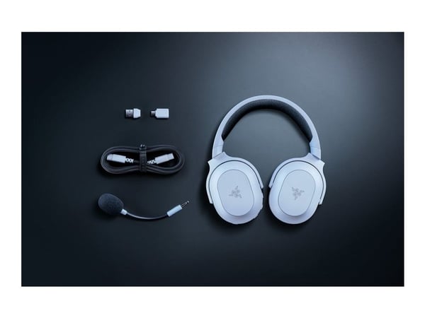 Razer Barracuda X Chroma - Hodesett - full størrelse - Bluetooth / 2,4 GHz radiofrekvens - trådløs - fantomhvit
