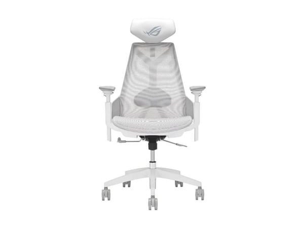 ASUS ROG Destrier Core SL400C - Spillestol - ergonomisk - armlener - polyamide nylon, breathable mesh - månelyshvit