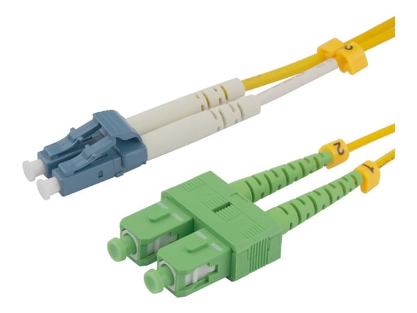 DELTACO - Nettverkskabel - LC/UPC-enkeltmodus (hann) til SC/APC-enkeltmodus (hann) - 1.5 m - 1.5 m - fiberoptisk - dupleks - 9 / 125 micron - OS2 -...
