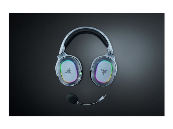 Razer Barracuda X Chroma - Hodesett - full størrelse - Bluetooth / 2,4 GHz radiofrekvens - trådløs - fantomhvit