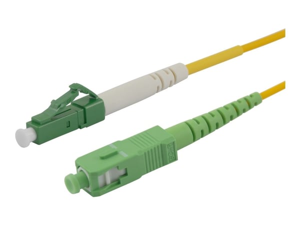 DELTACO - Koblingskabel - LC/APC (hann) til SC/APC (hann) - 4 m - 4 m - fiberoptisk - simpleks - OS2 - halogenfri, toretnings - gul