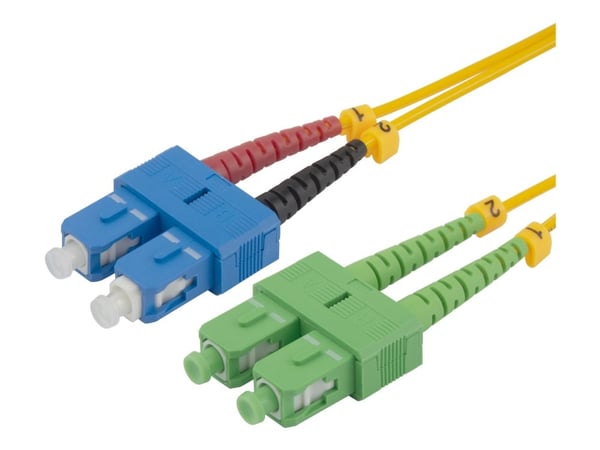 DELTACO - Nettverkskabel - SC/UPC-enkeltmodus (hann) til SC/APC-enkeltmodus (hann) - 5 m - 5 m - fiberoptisk - dupleks - G.657.A2/OS2 - halogenfri ...