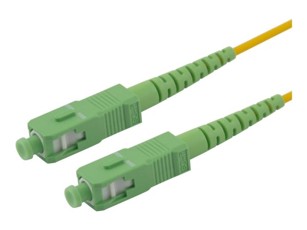 DELTACO - Koblingskabel - SC/APC til SC/APC - 5 m - 5 m - fiberoptisk - simpleks - OS2 - halogenfri - gul