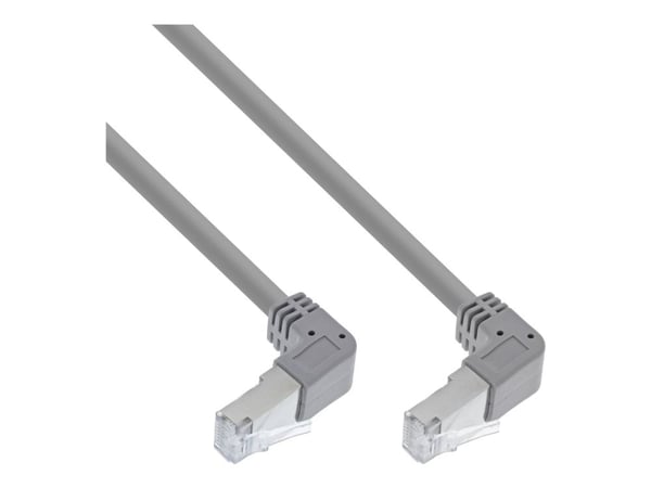 InLine - Koblingskabel - RJ-45 (hann) vinklet nedover til RJ-45 (hann) vinklet nedover - 1.1 m - 6 mm - SFTP, PiMF - CAT 6 - formstøpt, rund - grå InLine - Koblingskabel - RJ-45 (hann) vinklet nedover til RJ-45 (hann) vinklet nedover - 1.1 m - 6 mm - SFTP, PiMF - CAT 6 - formstøpt, rund - grå