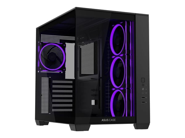 ASUS A32 PLUS - ATX-boks - sidepanel med vindu (herdet glass) - ingen strømforsyning (ATX) - svart - USB/lyd
