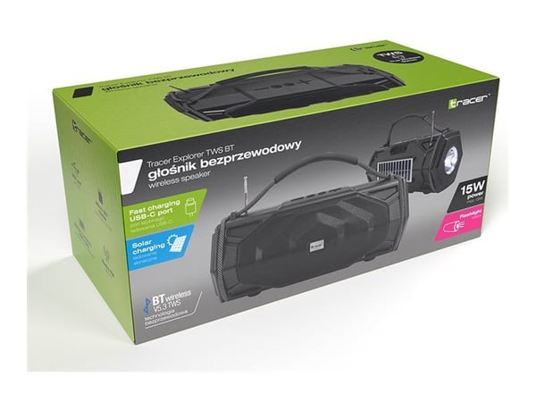 Tracer Explorer - Boombox-høyttaler - for bærbar bruk - trådløs - Bluetooth - 15 watt