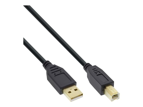 InLine - USB-kabel - USB (hane) till USB typ B (hane) - USB 2.0 - 2 m - up to 480 Mbps - svart (paket om 70)