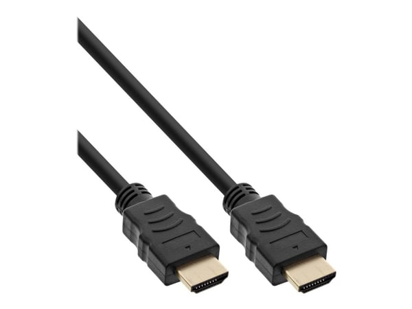 InLine - Premium High Speed - HDMI-kabel med Ethernet - HDMI hann til HDMI hann - 2 m - tredobbeltskjermet snodd ledningspar - svart, gull - 4Kx2K ...