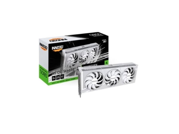 Inno3D GeForce RTX 5080 X3 OC - Grafikkort - GeForce RTX 5080 - 16 GB GDDR7 - PCI Express 5.0 - HDMI, 3 x DisplayPort - hvit