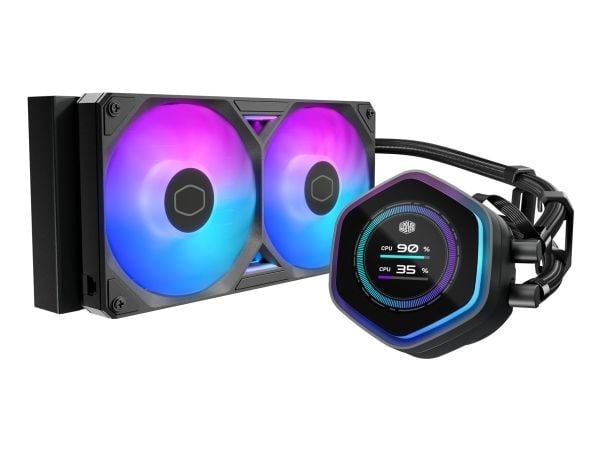 Cooler Master MasterLiquid 240 Atmos II LCD ARGB - Væskekjølesystem for prosessor - Radiatorstørrelse: 240 mm - (for: LGA1851, LGA1700, LGA1200, LG...