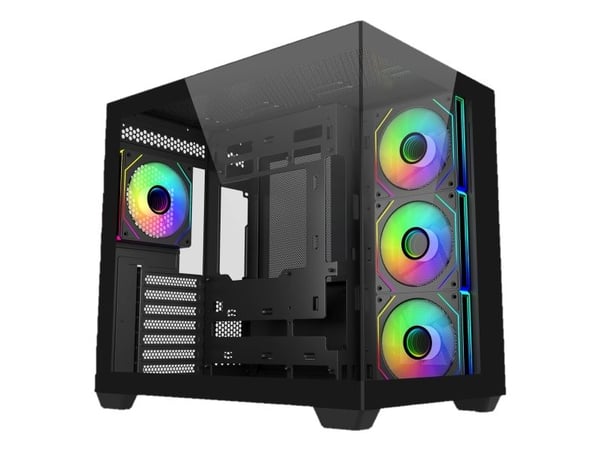 Cooler Master Elite 681 - Mid tower - ATX - sidepanel med vindu (herdet glass) - ingen strømforsyning (ATX) - svart - USB/lyd