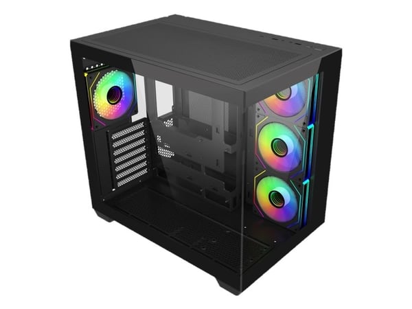 Cooler Master Elite 681 - Mid tower - ATX - sidepanel med vindu (herdet glass) - ingen strømforsyning (ATX) - svart - USB/lyd