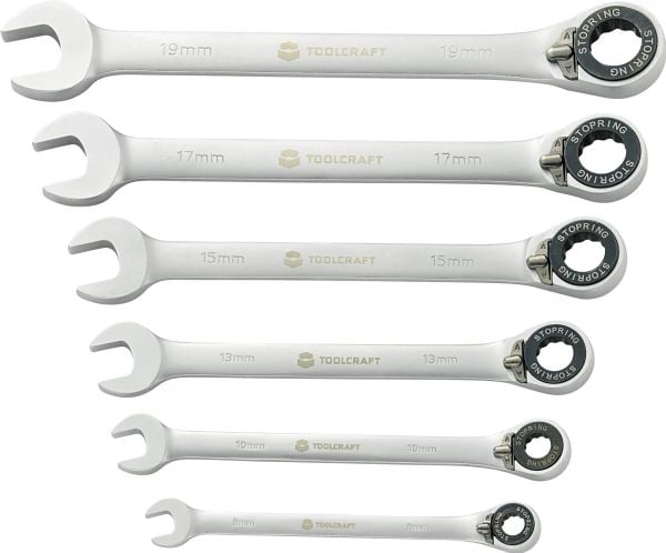 TOOLCRAFT 824124 Set med kombinationsnycklar 6 delar 8 - 19 mm