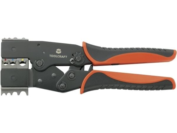TOOLCRAFT 2-in-1 818644 Crimptång Isolerade platta kontakter, kabelskor, stödsamlingar