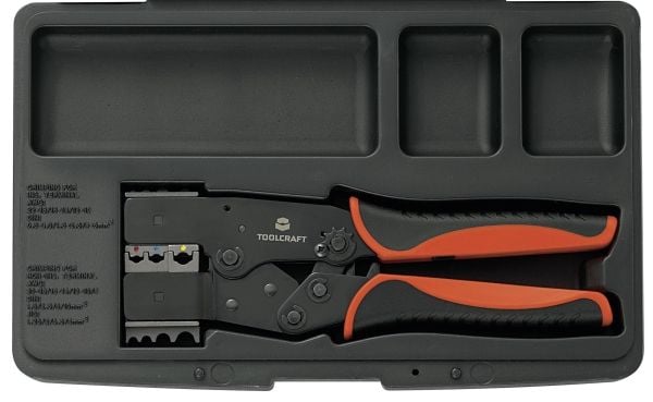 TOOLCRAFT 2-in-1 818644 Crimptång Isolerade platta kontakter, kabelskor, stödsamlingar