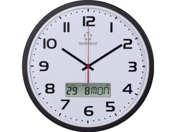 Renkforce HD-WRCL135 Radio seinäkello 32 cm x 4,5 cm Musta Renkforce HD-WRCL135 Radio seinäkello 32 cm x 4,5 cm Musta