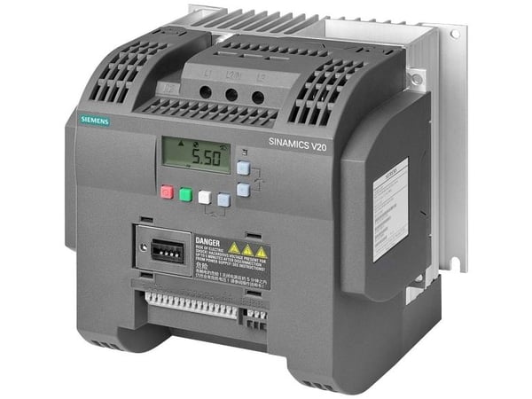 Siemens växelriktare Uwe=400V, Uwy=3x400V/12,5A 5,5kW Sinamics V20 (6SL3210-5BE25-5UV0)