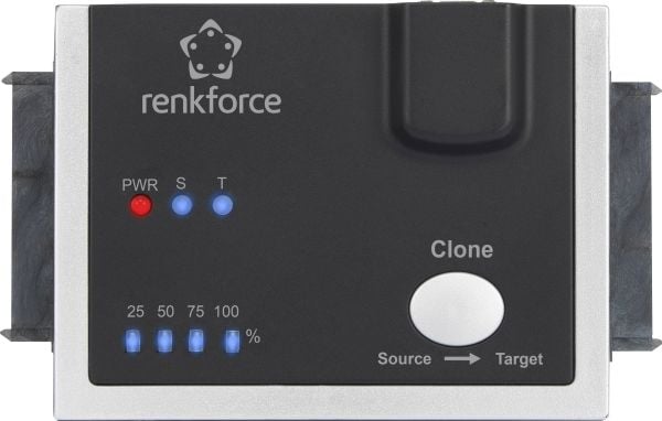Renkforce 1x harddisk kopistasjon SATA med slettefunksjon (RF-3390044)