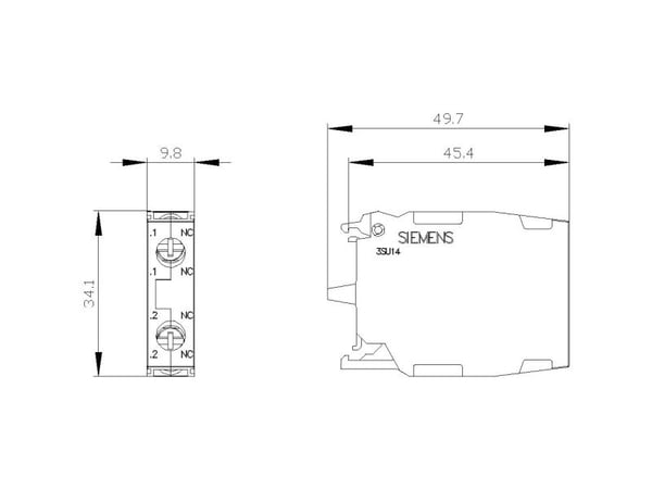 Siemens 3SU1400-1AA10-1EA0 Kontaktimoduuli 2 x bryde-kosketin 1 kpl