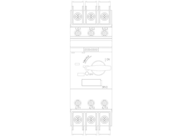 Siemens 3RV2811-1JD10 Katkaisija 1 kpl Asetusalue (virta): 10 A (max) Kytkentäjännite (max): 690 V/AC (L x K x S) 45 x 144 x 97 mm