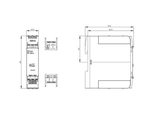 Siemens 3RN2012-2BA30 Termistori-moottoripyöräbeskyttelsesrelæ 2 x omskifter 1 stk