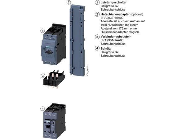 Siemens 3RA2150-4JA37-0NB3 3RA21504JA370NB3 Kuluttajaharha Moottorin teho 400 V:llä 30 kW 690 V Nimivirta 65 A, 274 mm, 192 mm, 302 mm, 73 mm, 2,42...