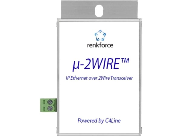 Renkforce RF-3684874 Verkkolaajennus 2-johtiminen Kantama (max.): 300 m 2 x 200 MBit/s PoE-toiminnolla