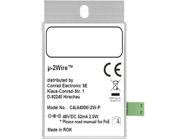 Renkforce RF-3684874 Verkkolaajennus 2-johtiminen Kantama (max.): 300 m 2 x 200 MBit/s PoE-toiminnolla