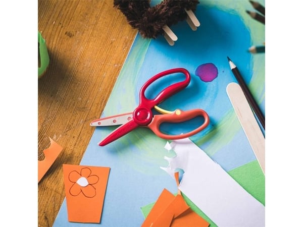 Fiskars 1064067, Barn, Rett kutt, Single/enkelt, Rød, Metall, Kunsthåndverk saks