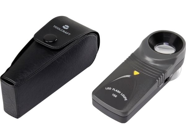 TOOLCRAFT 1303080 Handlup med LED-belysning Forstørrelsesfaktor: 15 x Linsestørrelse: (Ø) 20 mm