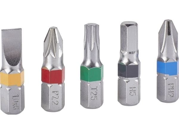 TOOLCRAFT 1613599 Bitsats 32 delar Nyckelväg, Phillipsskruvmejsel, Pozidrivskruvmejsel, Unbrako, T-profil med hål, T-profil