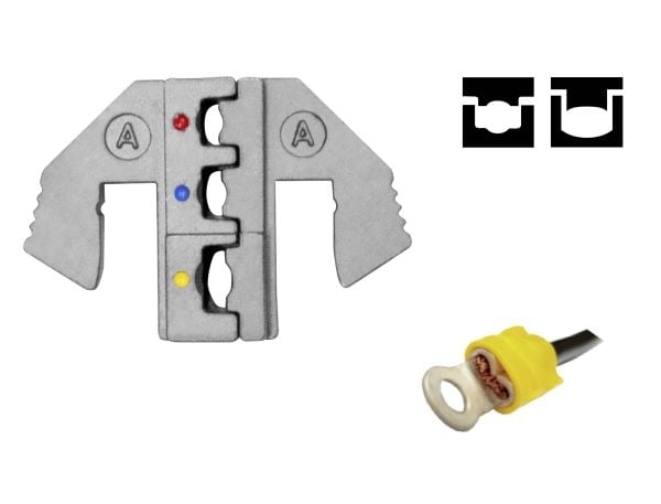 TOOLCRAFT PLE-0A 1423365 Crimptång Isolerade kabelskor; 0,5 till 6 mm² Lämplig för märket TOOLCRAFT PZ-500