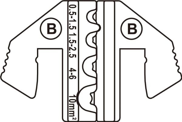TOOLCRAFT PLE-0B 1423376 Crimptång Isolerade kabelskor 1,5 till 10 mm² Lämplig för märket TOOLCRAFT PZ-500